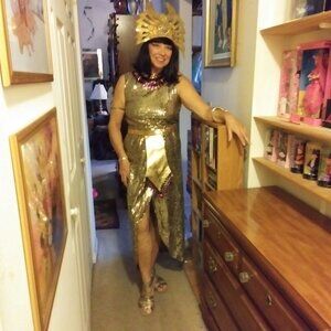 Cleopatra Costume in Shimmering Sequin Gold